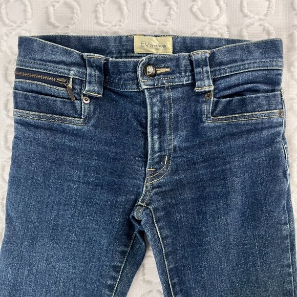 EV by Et Vous Women's Distressed Jeans Snap Bottom Medium Wash - Picture 5 of 7